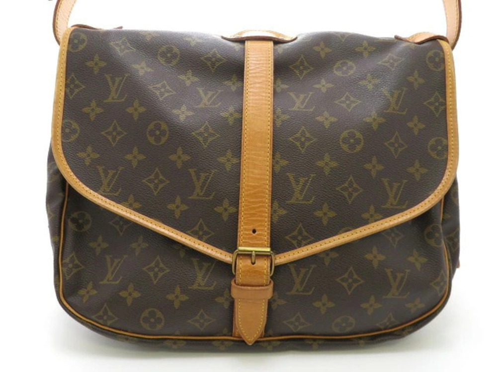 LOUIS VUITTON Saumur Shoulder Bag Monogram Brown